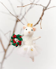 BALLERINA MOUSE FELT ORNAMENT | Handcrafted in Nepal