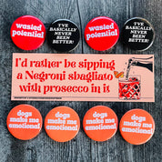 Dogs make me emotional retro style Pinback button pin
