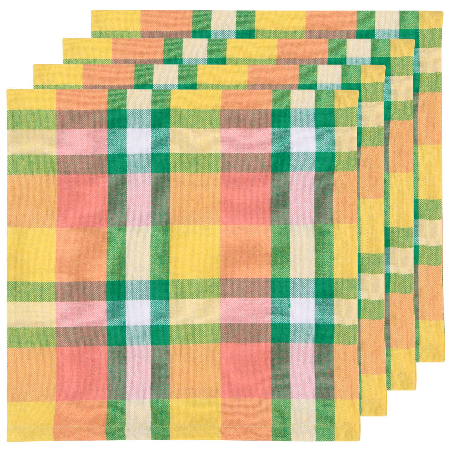 Recycled Cotton 2nd Spin Plaid Meadow Napkins Set of 4