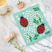 Ladybugs Swedish Dishcloth