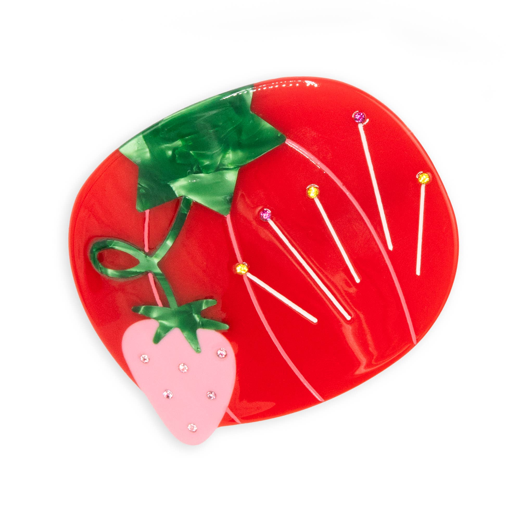 Tomato Pincushion French Barrette Hair Clip