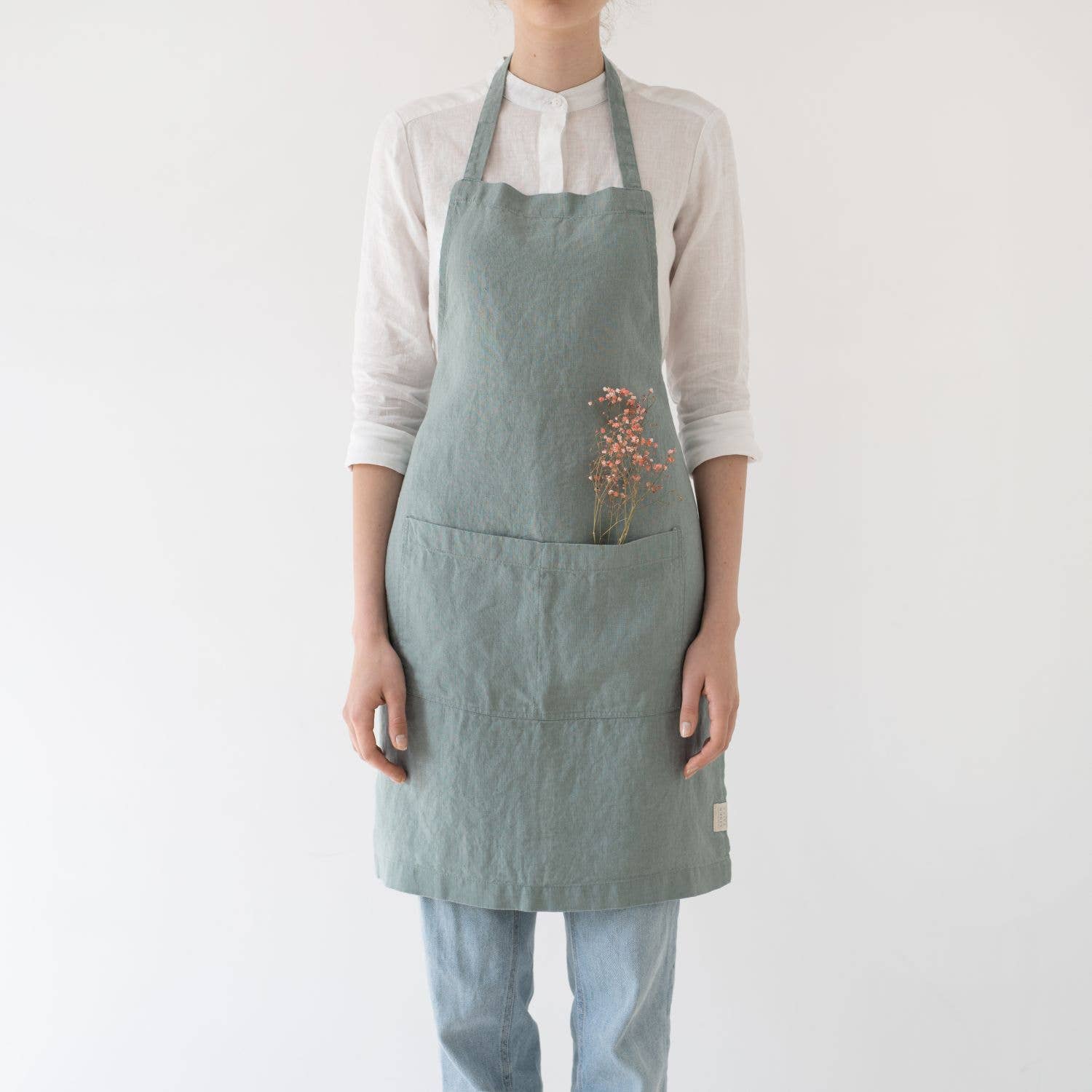 Linen Tales Daily Apron- Green Milieu