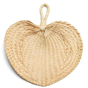 Natural Woven Raffia Palm Fan - 13" x 12"