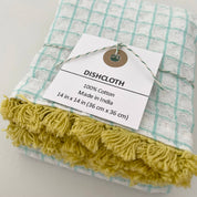100% cotton waffle square bright fringe kitchen dishcloth