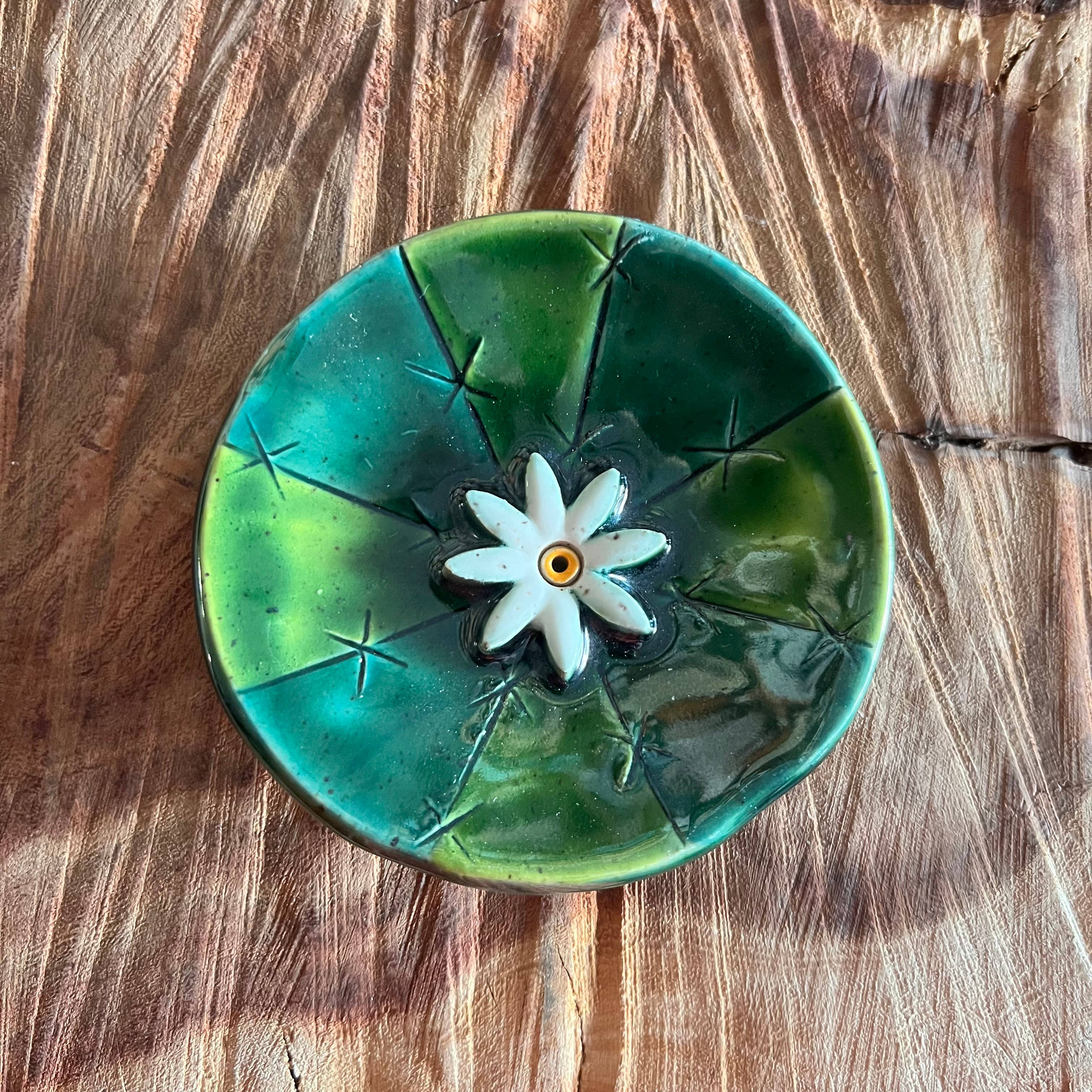 Ceramic Barrel Cactus Incense Burner