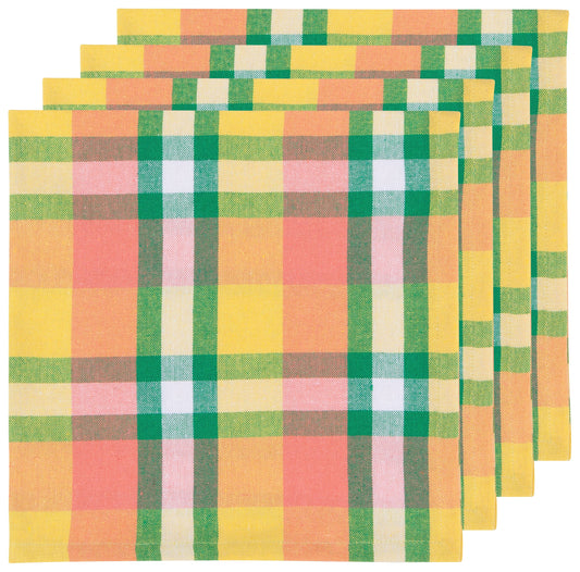 Recycled Cotton 2nd Spin Plaid Meadow Napkins Set of 4