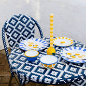 Yellow Stripe Dinner Candles