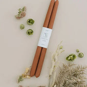 Terra Cotta I 100% Beeswax Dipped Taper Candles | All Natural, Handmade