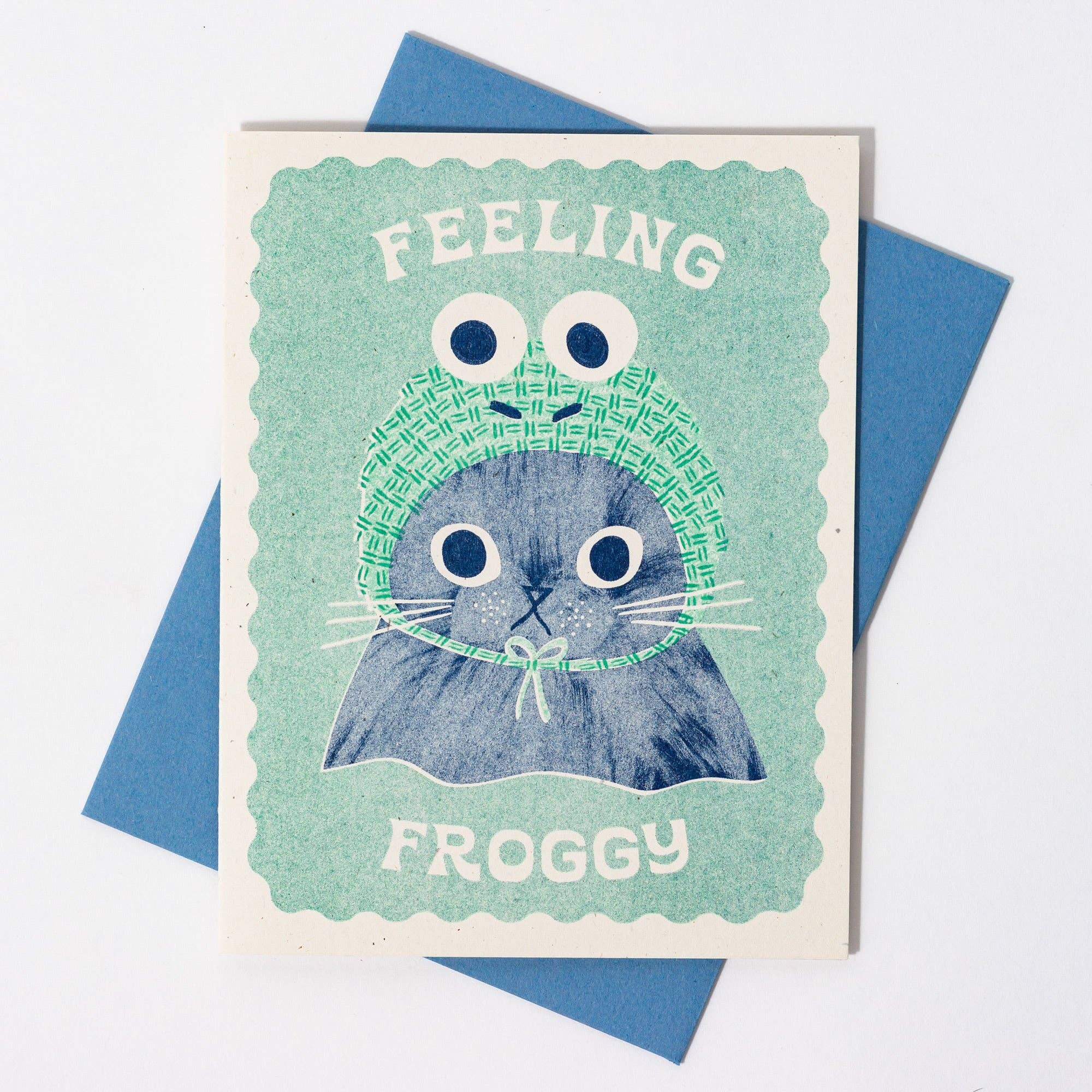 Feeling Froggy - Risograph Greeting Card