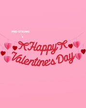 Happy Valentine's Day Banner - 3D glitter banner, Vday