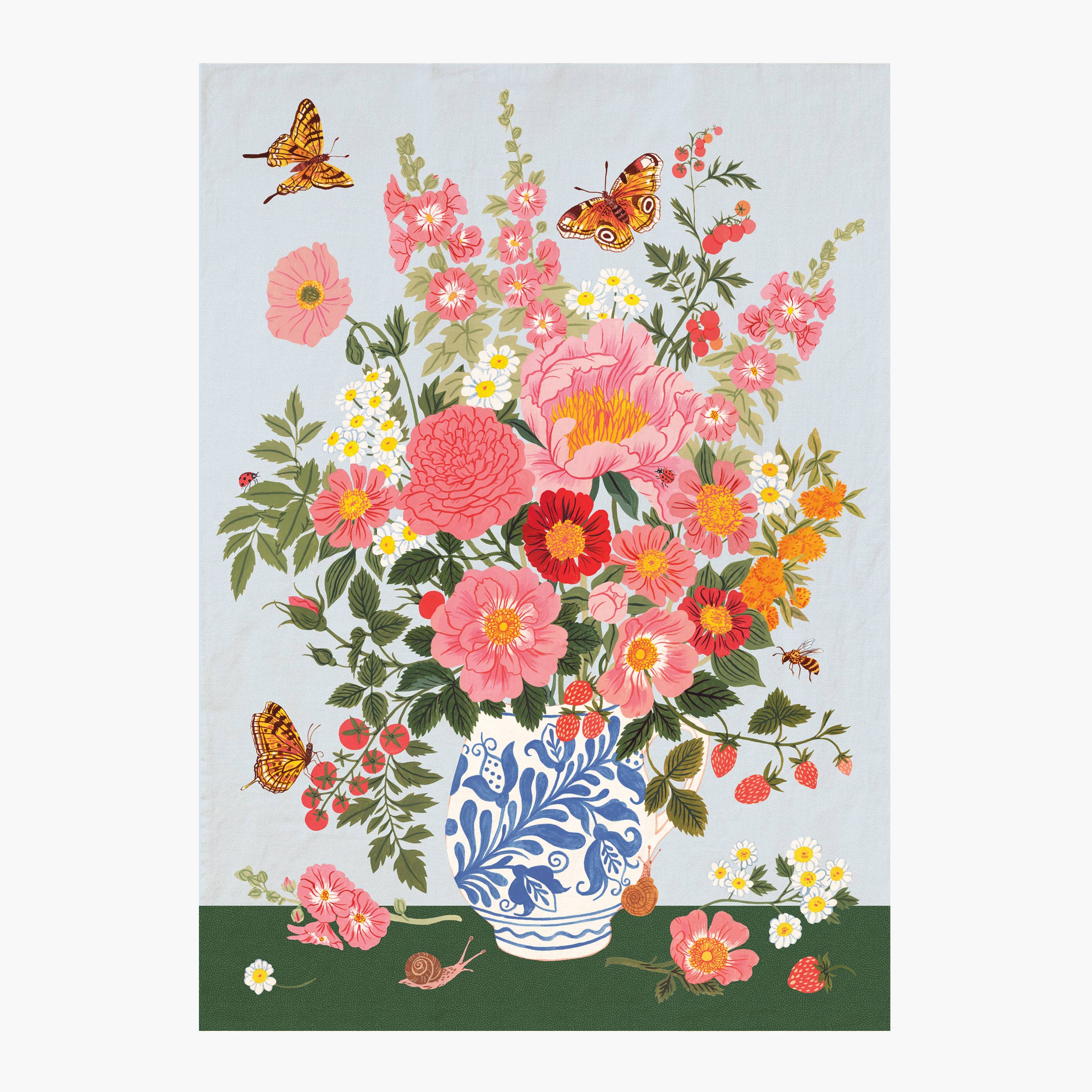 GARDEN VASE | 100% LINEN TEA TOWEL