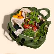 Multi-Pocket Cotton Tote Sage Green