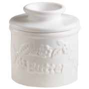The Original Butter Bell® Crock - White Raised Floral
