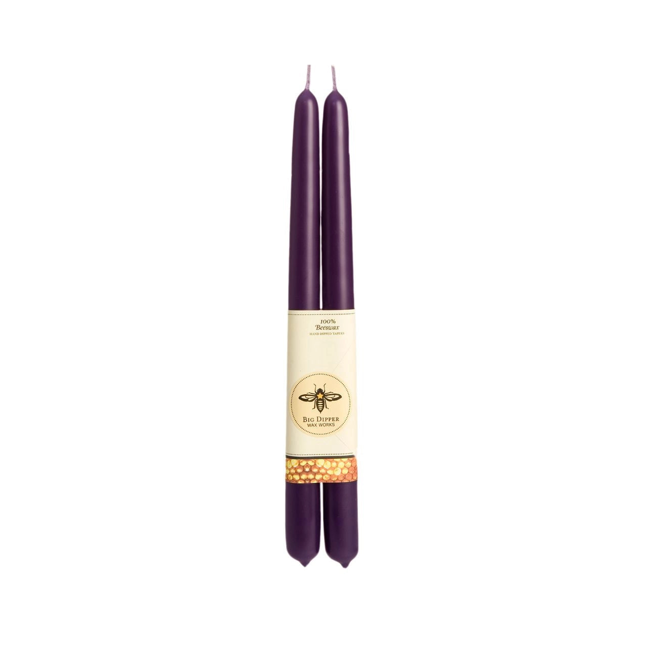 Big Dipper Beeswax Tapers, Pair - 100% Pure Beeswax (12 Hr. Burn)