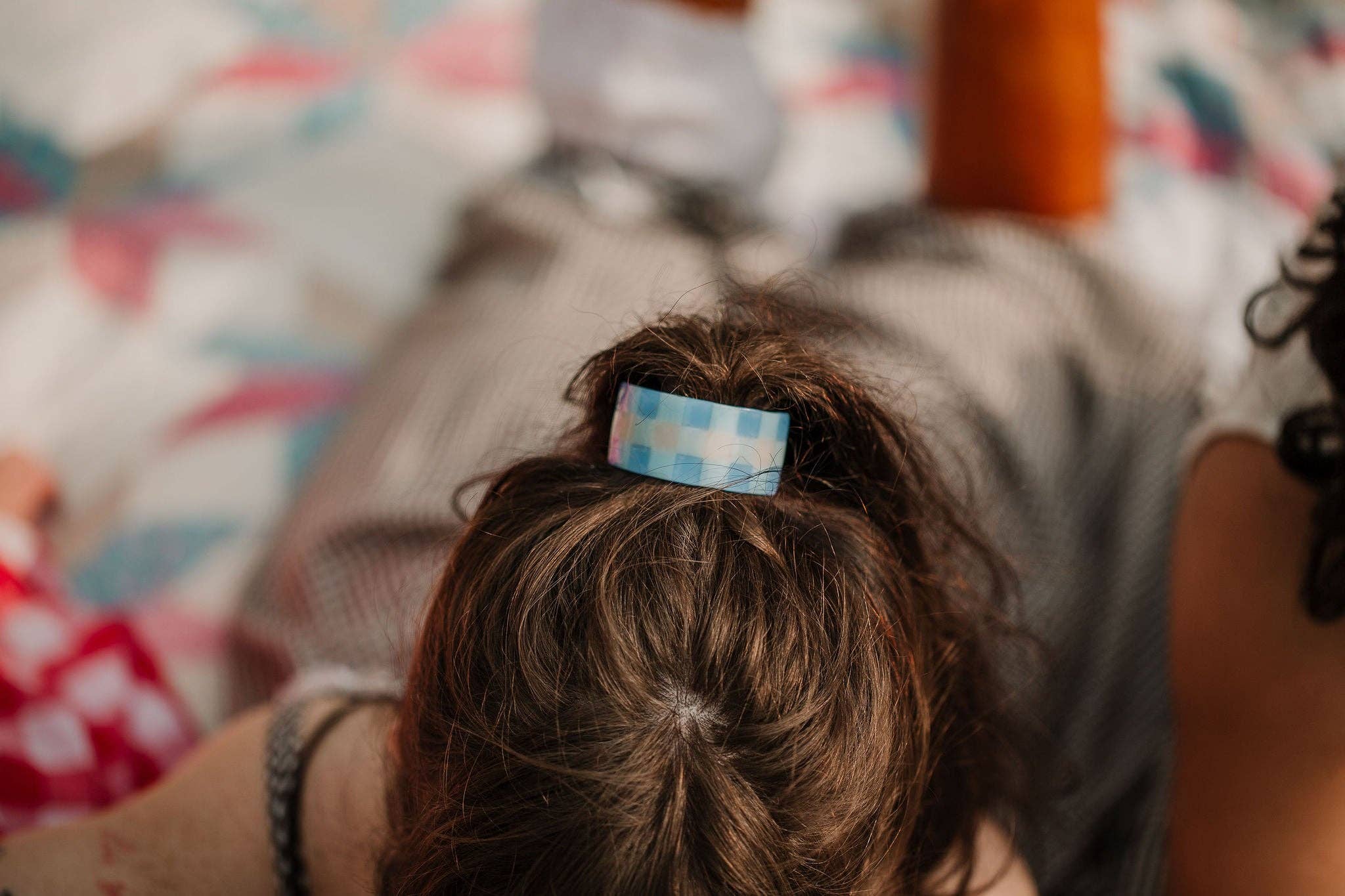 Gingham Ponytail Clip