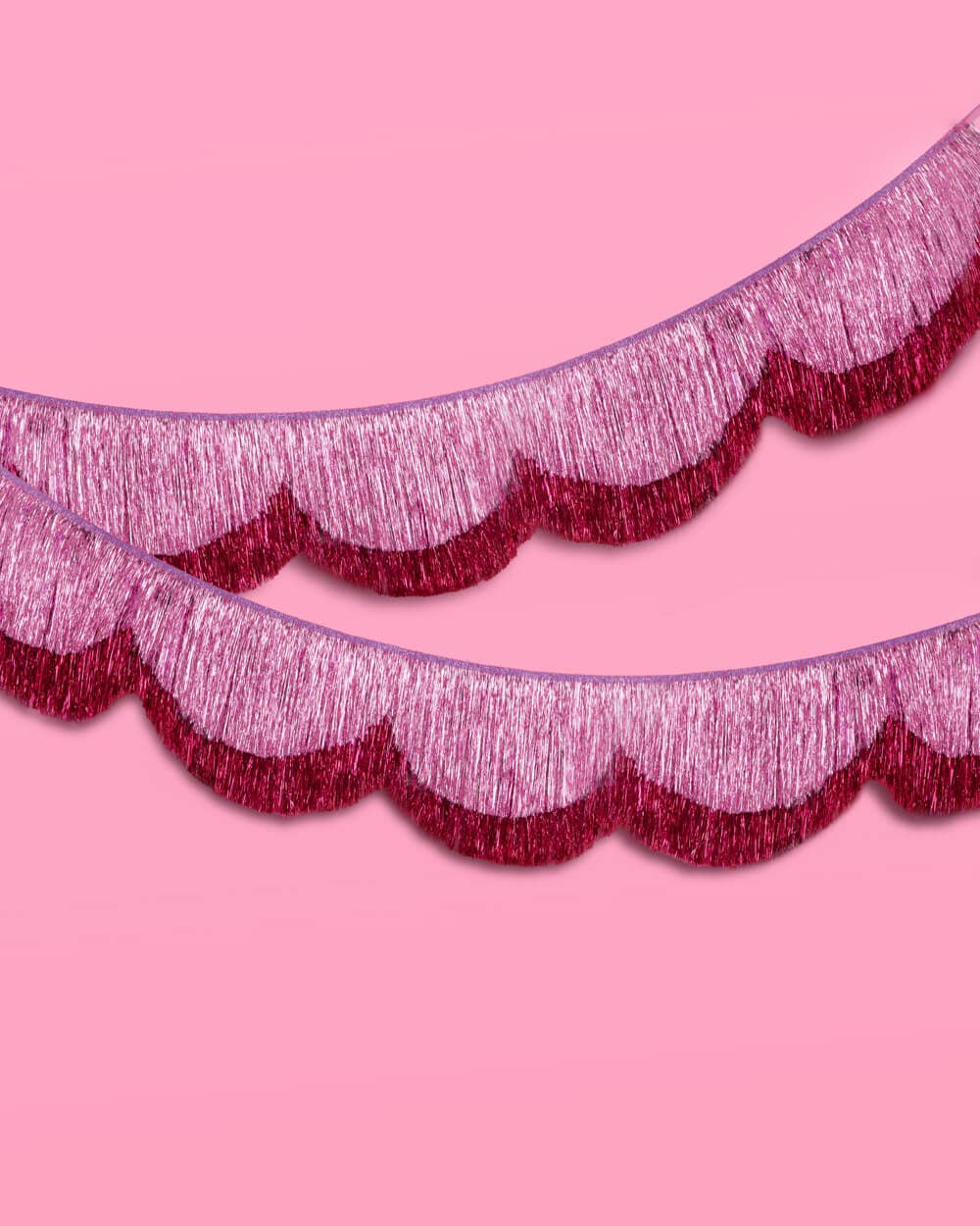 Pink Scalloped Fringe Banner | pink decor, birthday party