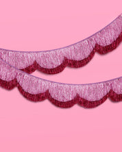 Pink Scalloped Fringe Banner | pink decor, birthday party