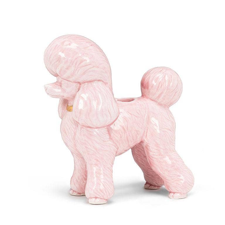 Pink Poodle Taper Holder-5"H