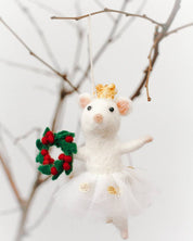 BALLERINA MOUSE FELT ORNAMENT | Handcrafted in Nepal