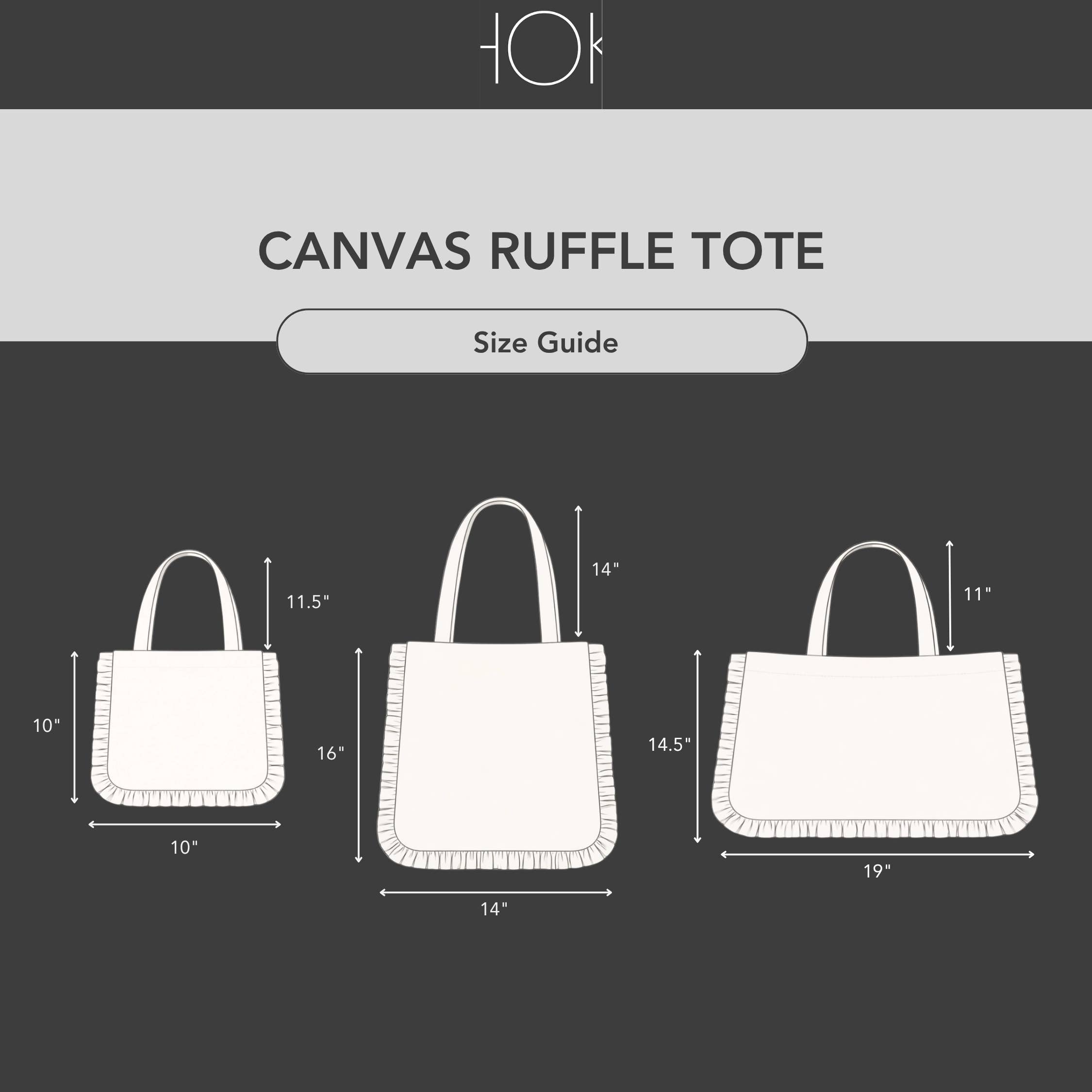 Canvas Ruffle Tote Bag: Natural