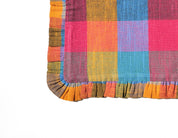 Assorted Madras Check Print Canvas Pouch