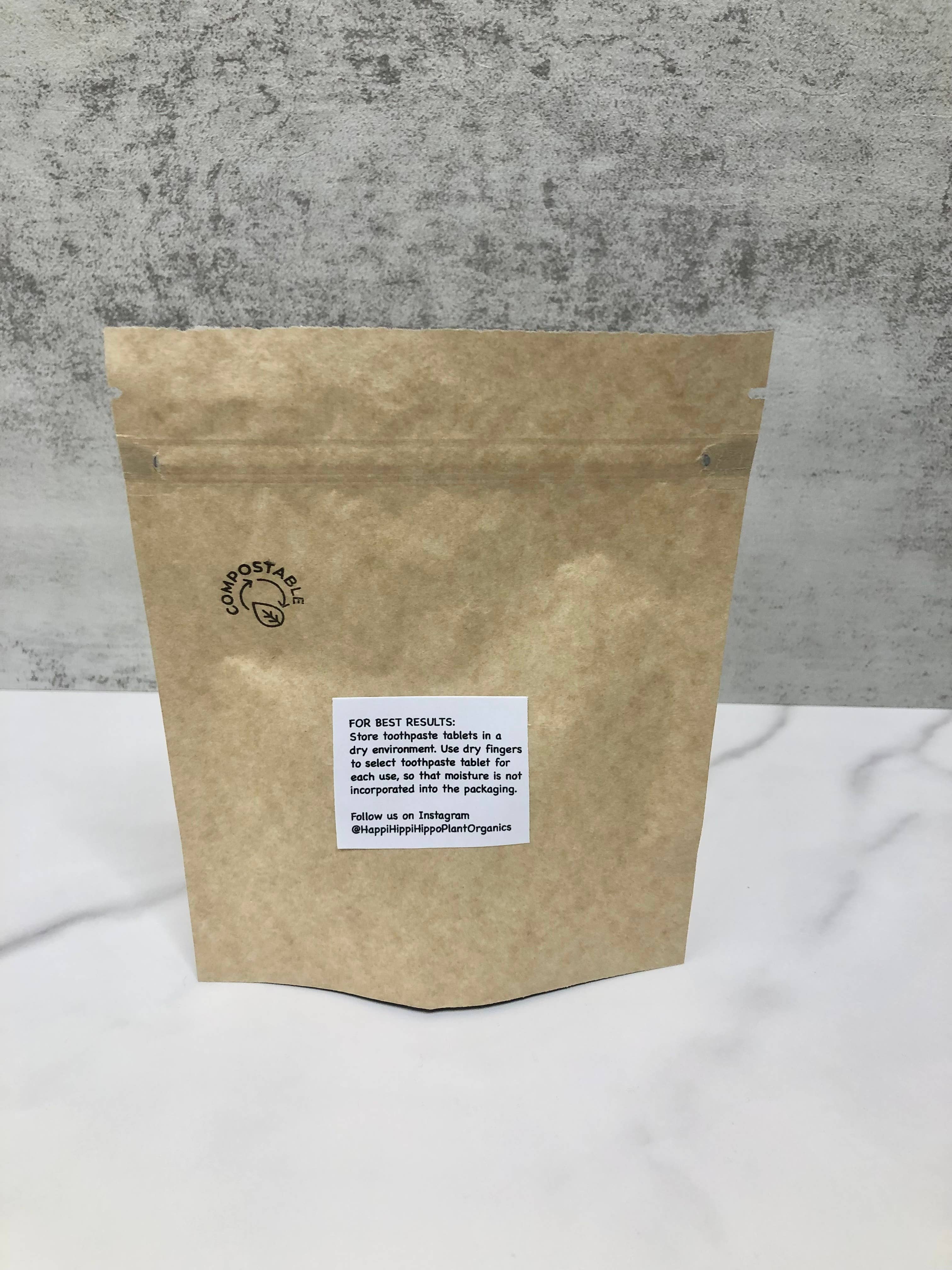 Toothpaste Tablets in Compostable Standup Pouch - Peppermint