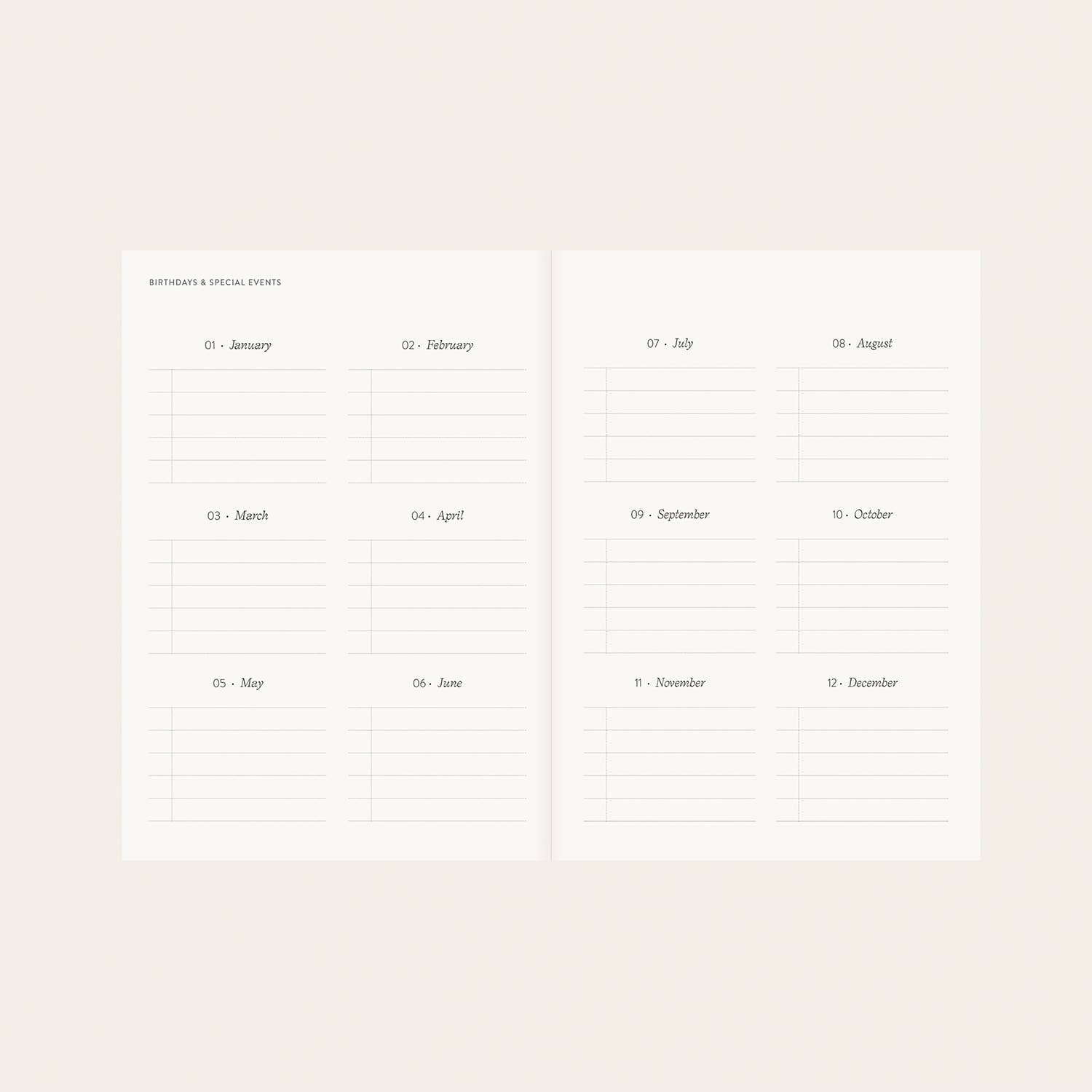 LINEN-BOUND UNDATED PLANNER