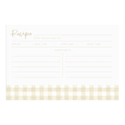 Beige Gingham Tin Recipe Box