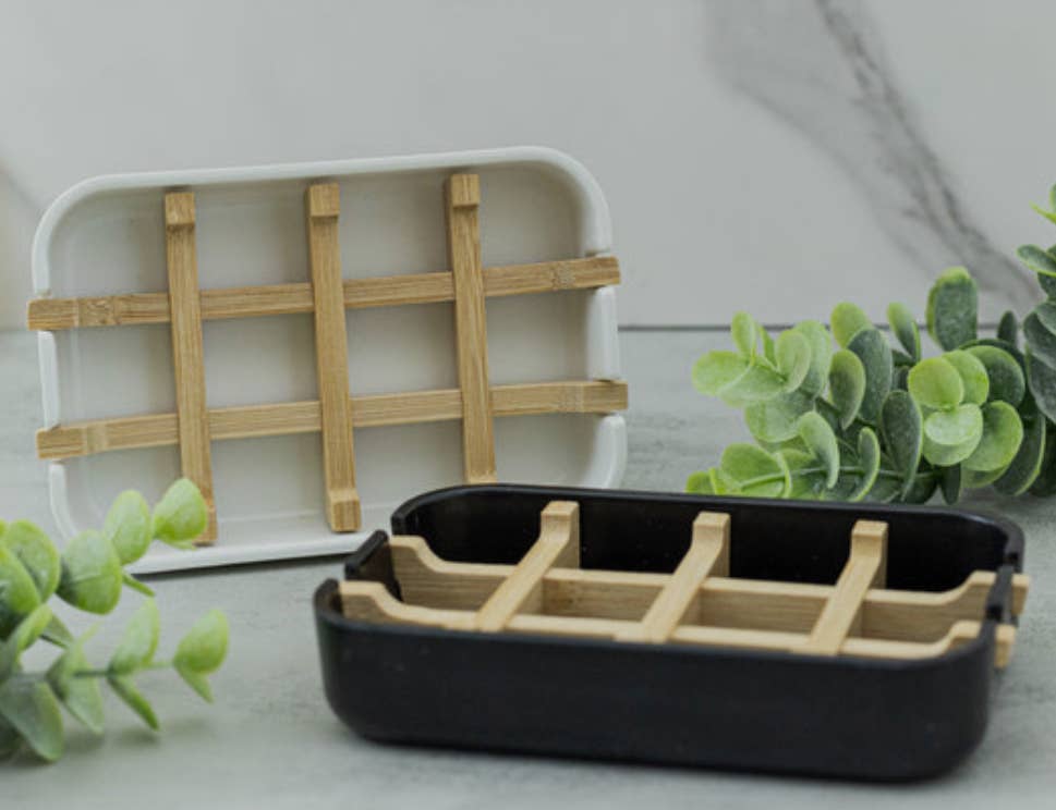 Eco-Lux friendly biodegradable bamboo soap dish