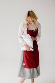 Linen Tales Daily Apron- Red Pear