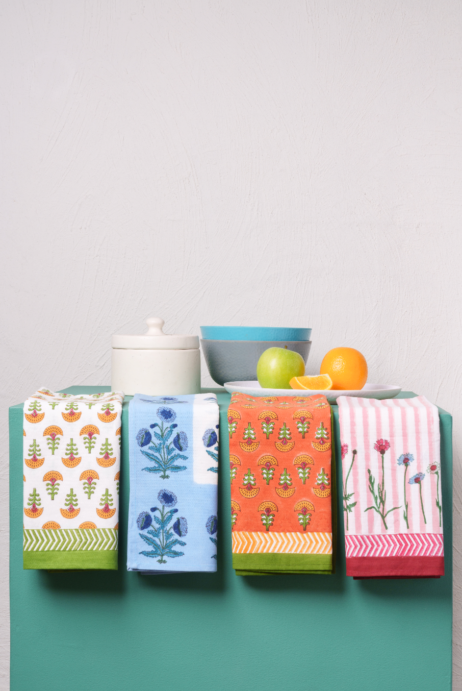 Wildflower Blockprint Dish Towel