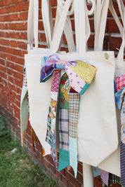 Springfield Mercantile Co. Custom Recycled Cotton Reusable Shopping Tote Bag with Removable Bow