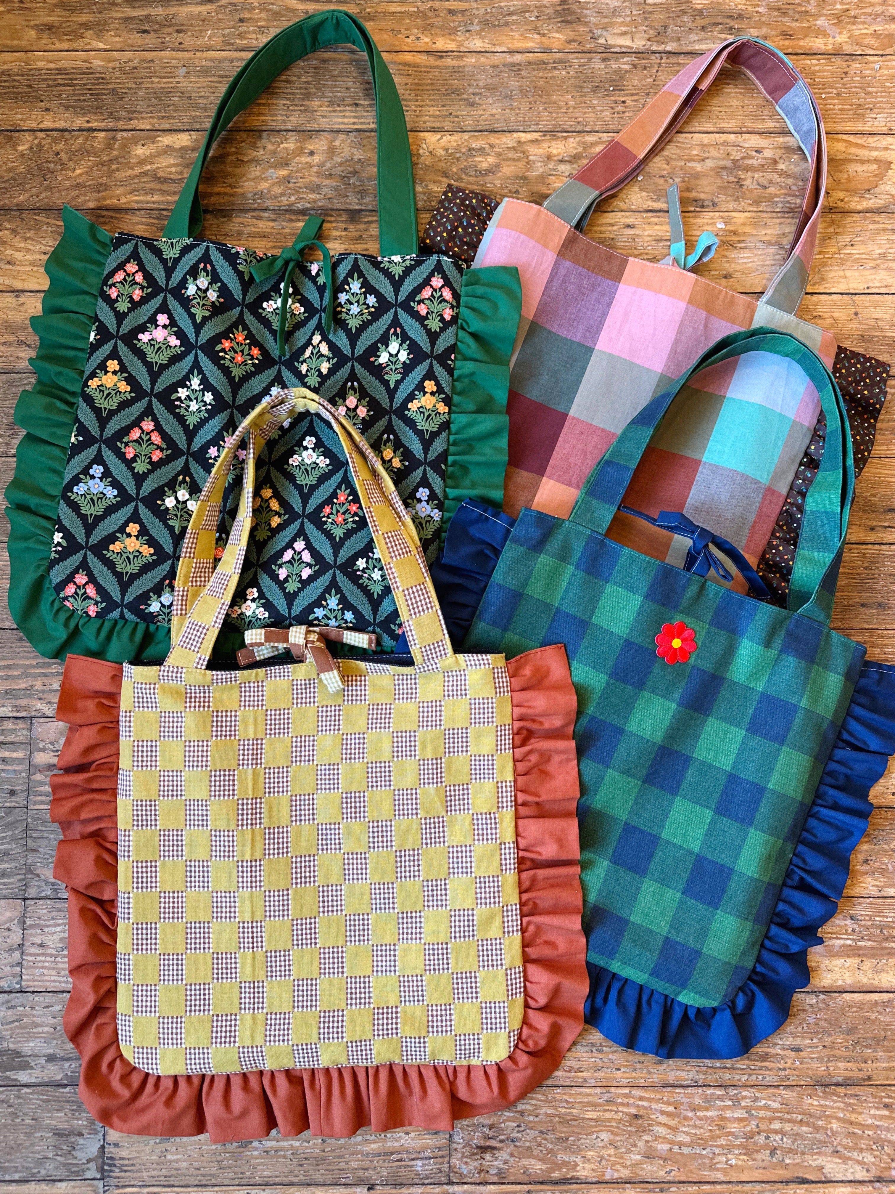 Black Diamond Rifle Paper Co. Floral Print Ruffle Tote Bag