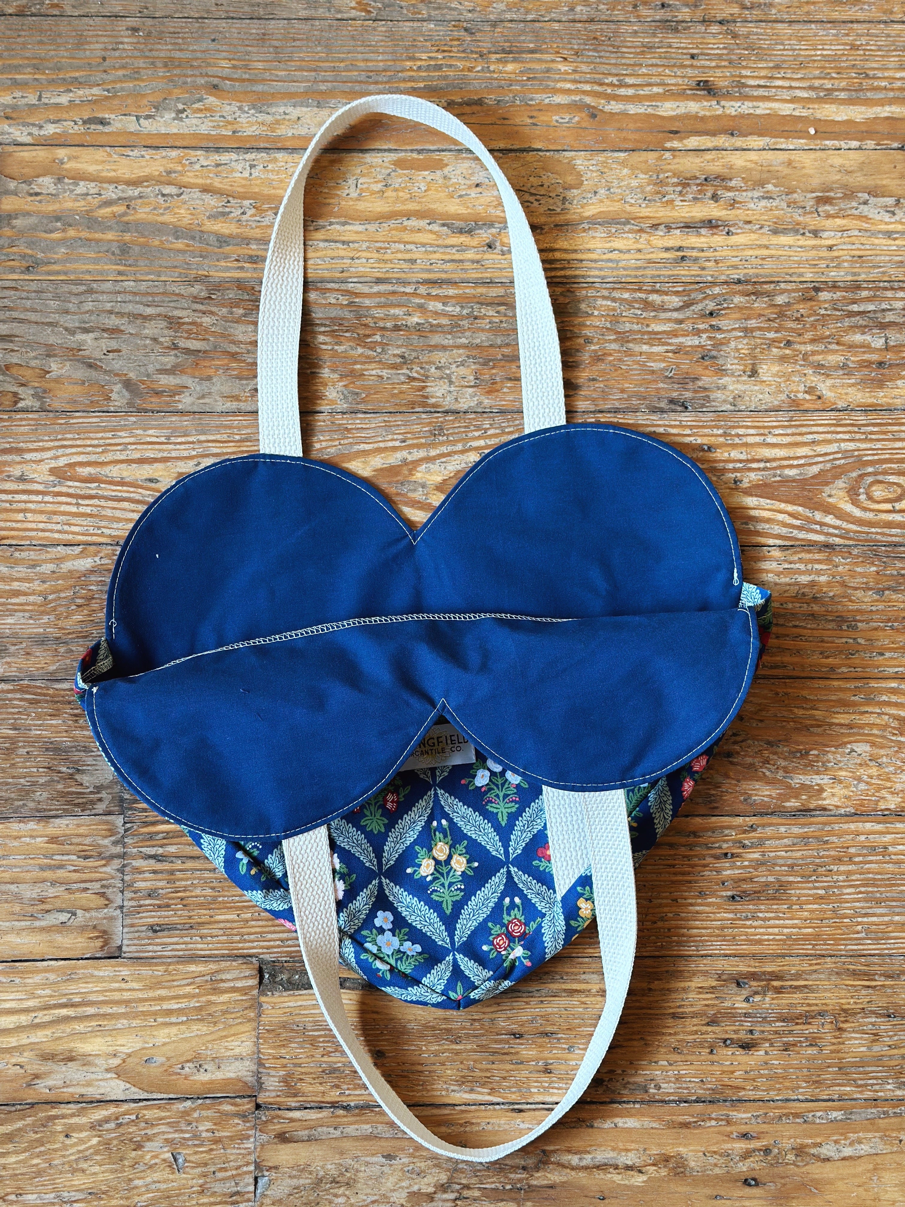 Springfield Mercantile Co. Blue Diamond Heart Tote Bag