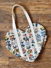 Springfield Mercantile Co. Natural Floral Print Heart Tote Bag