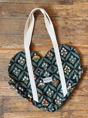 ** CUSTOM ORDER FOR Kendra Nash** Springfield Mercantile Co. Black and Green Diamond Heart Tote Bag
