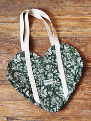 Springfield Mercantile Co. Green Floral Print Heart Tote Bag