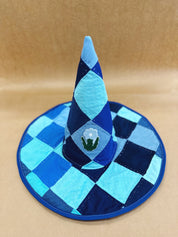 Handmade Witch Hat- Blue Flower