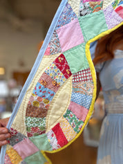 Springfield Mercantile Co. Quilt Bunting- Yellow Wedding Ring/Pink Binding