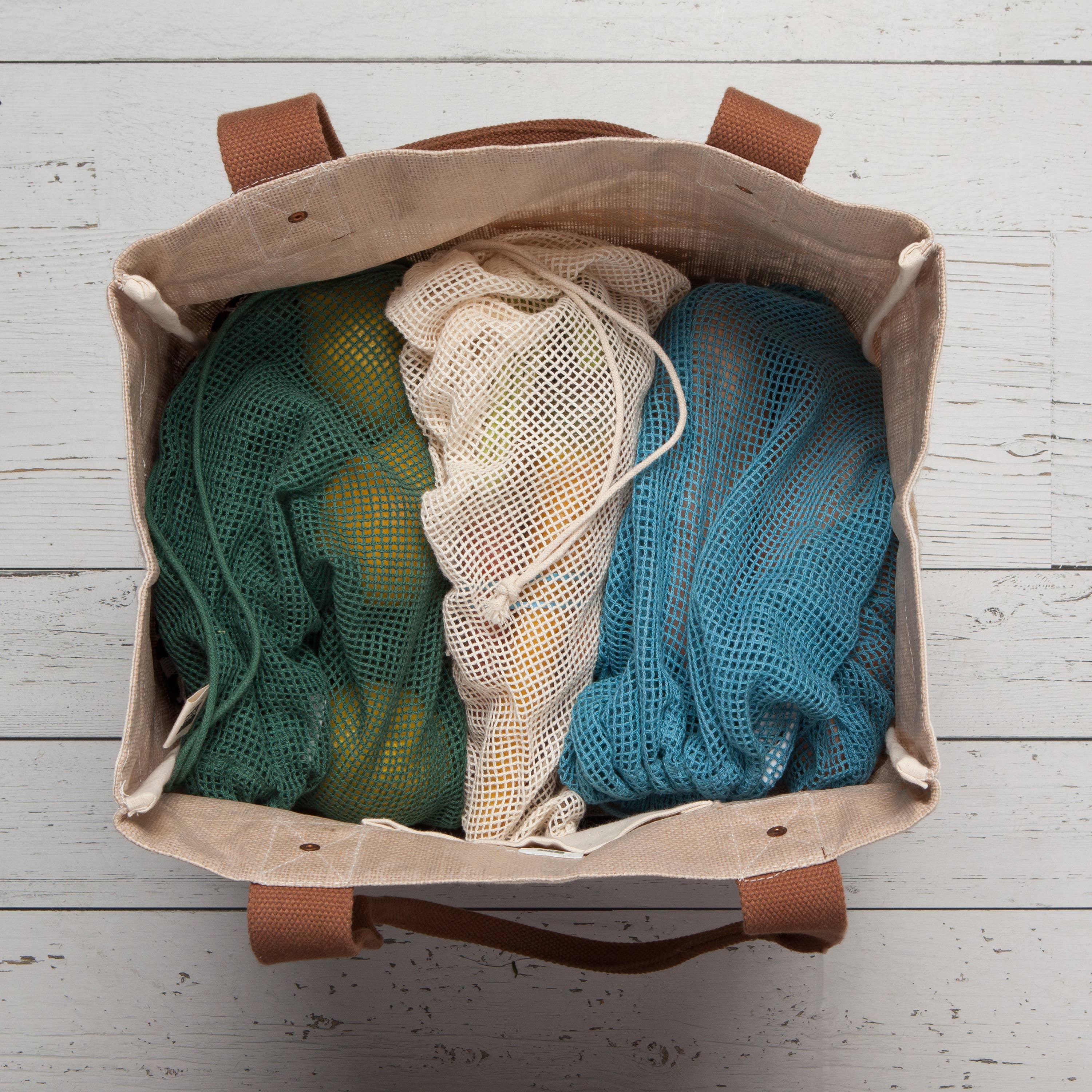 Le Marche Pine Mesh Produce Bags Set of 3