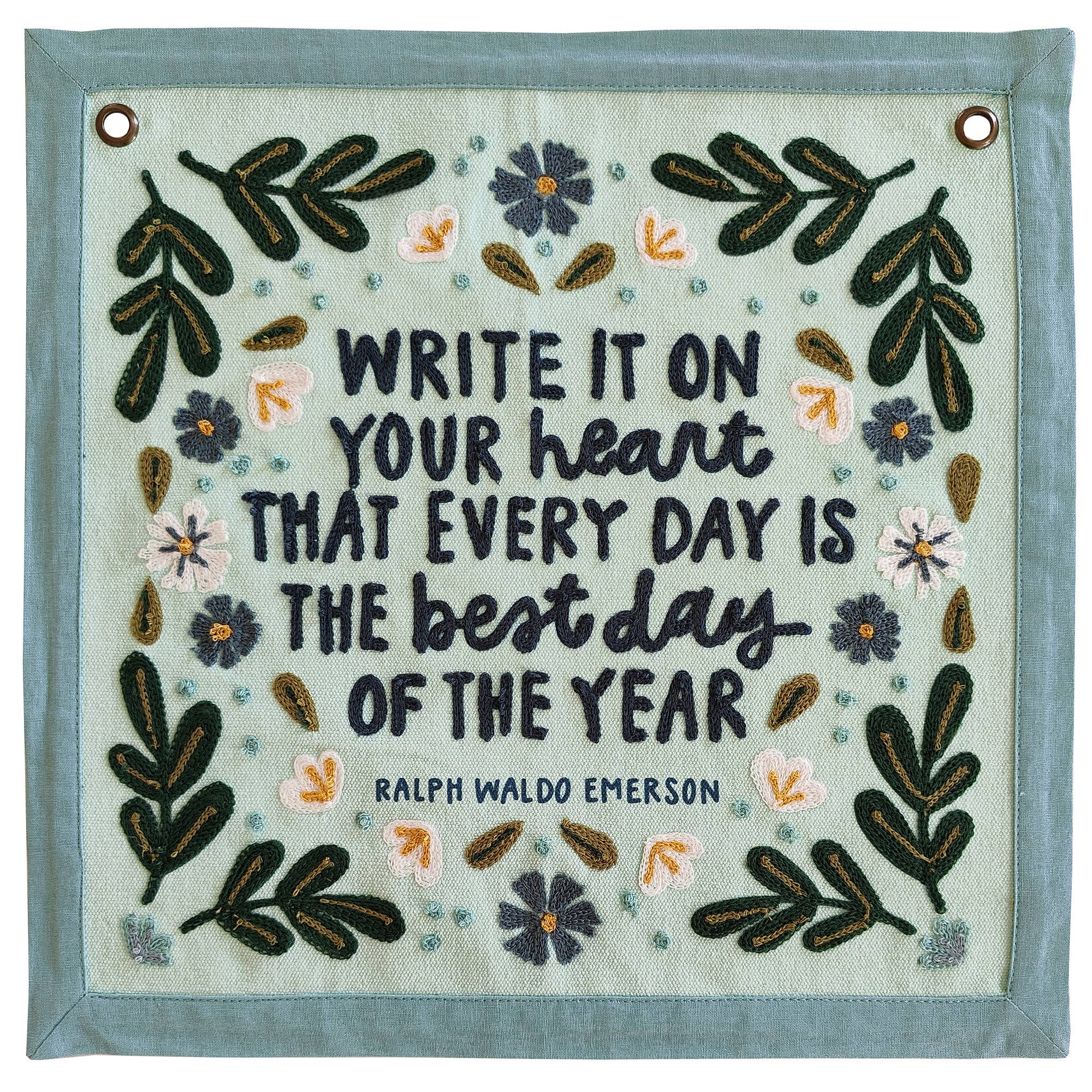 Best Day of the Year Embroidered Canvas Banner