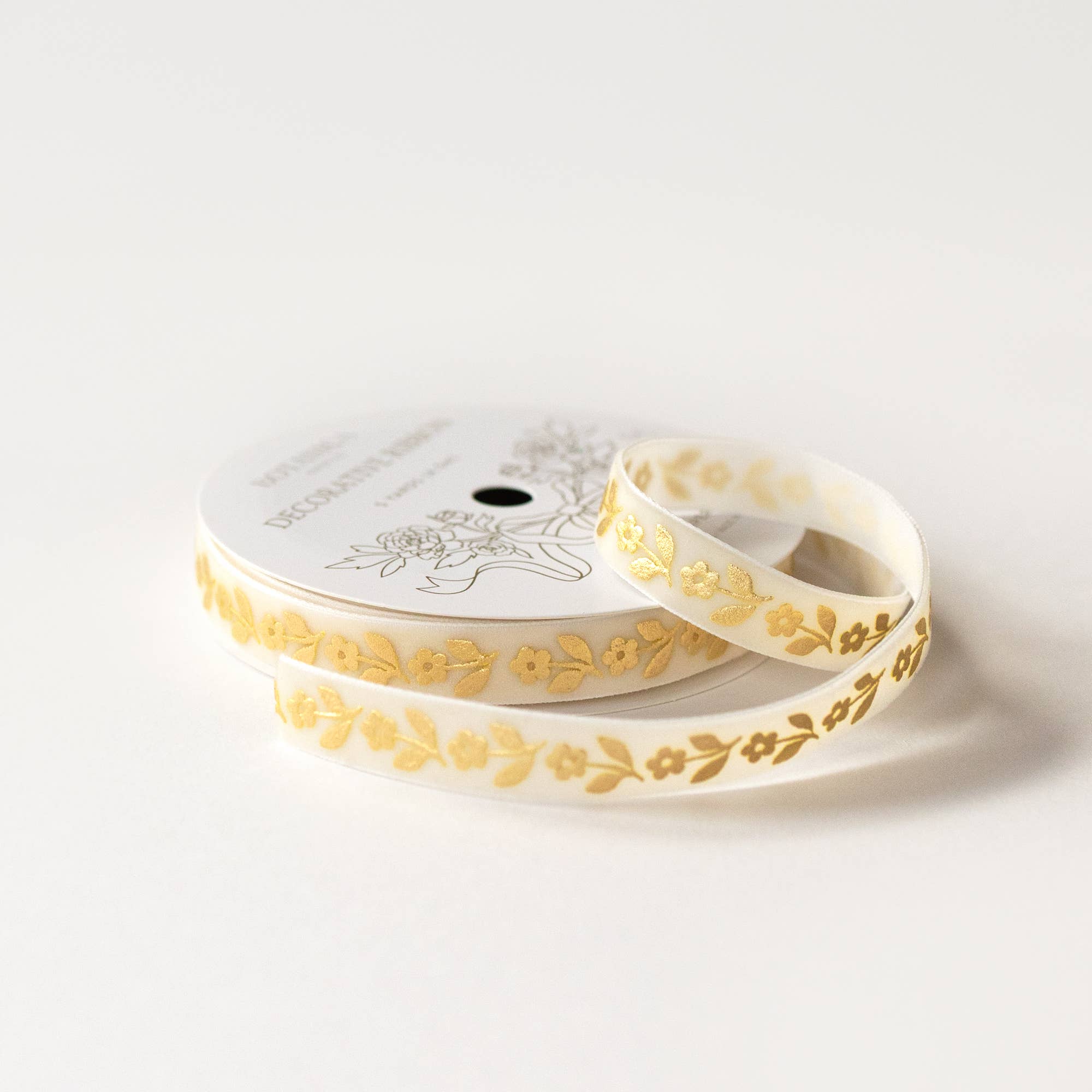 Gold Daisy Velvet Ribbon