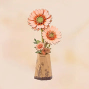 3D Wooden Flower Puzzles: Orange Gerbera Daisy