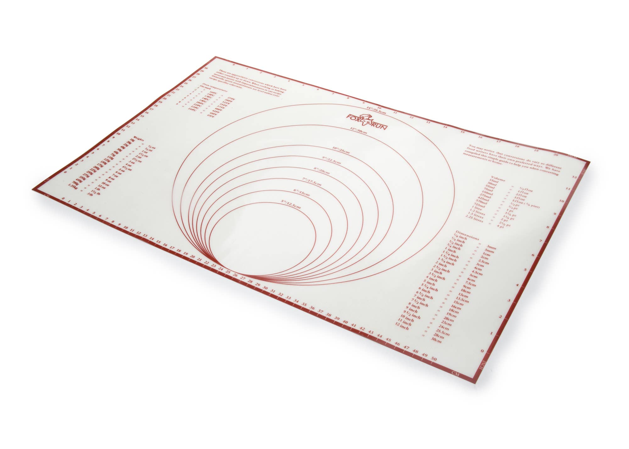 Fox Run Silicone Baking Mat with Measurements, 23.25" x 15.25"