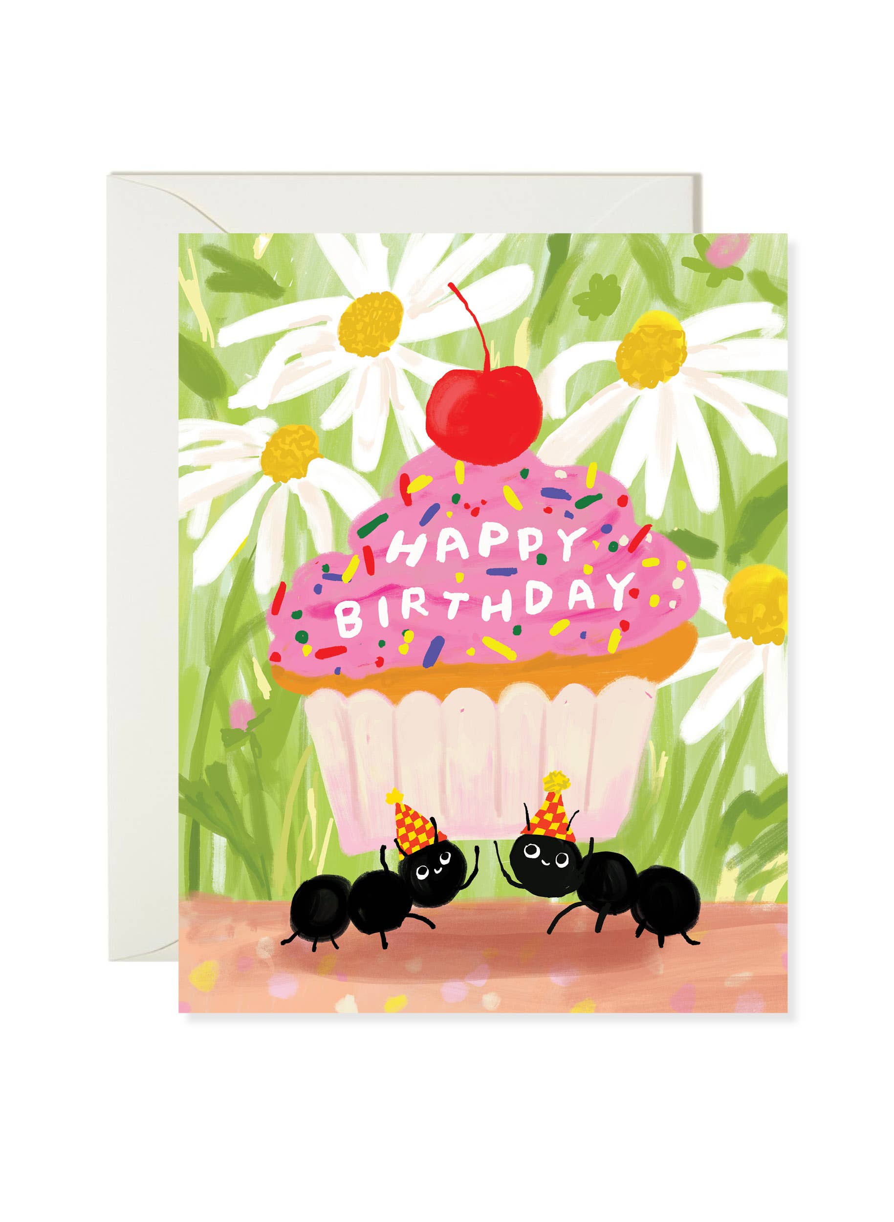 Ant Cupcake Card - Sweet Animal Birthday Card