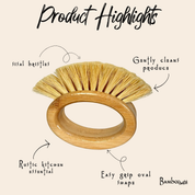 Bamboo Oval Vegetable Cleaning Brush | Kitchen Bestseller