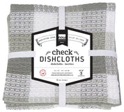 Check London Gray Waffle Dishcloths Set of 3