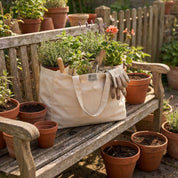 Multi-Pocket 100% Cotton Garden Tote – Natural