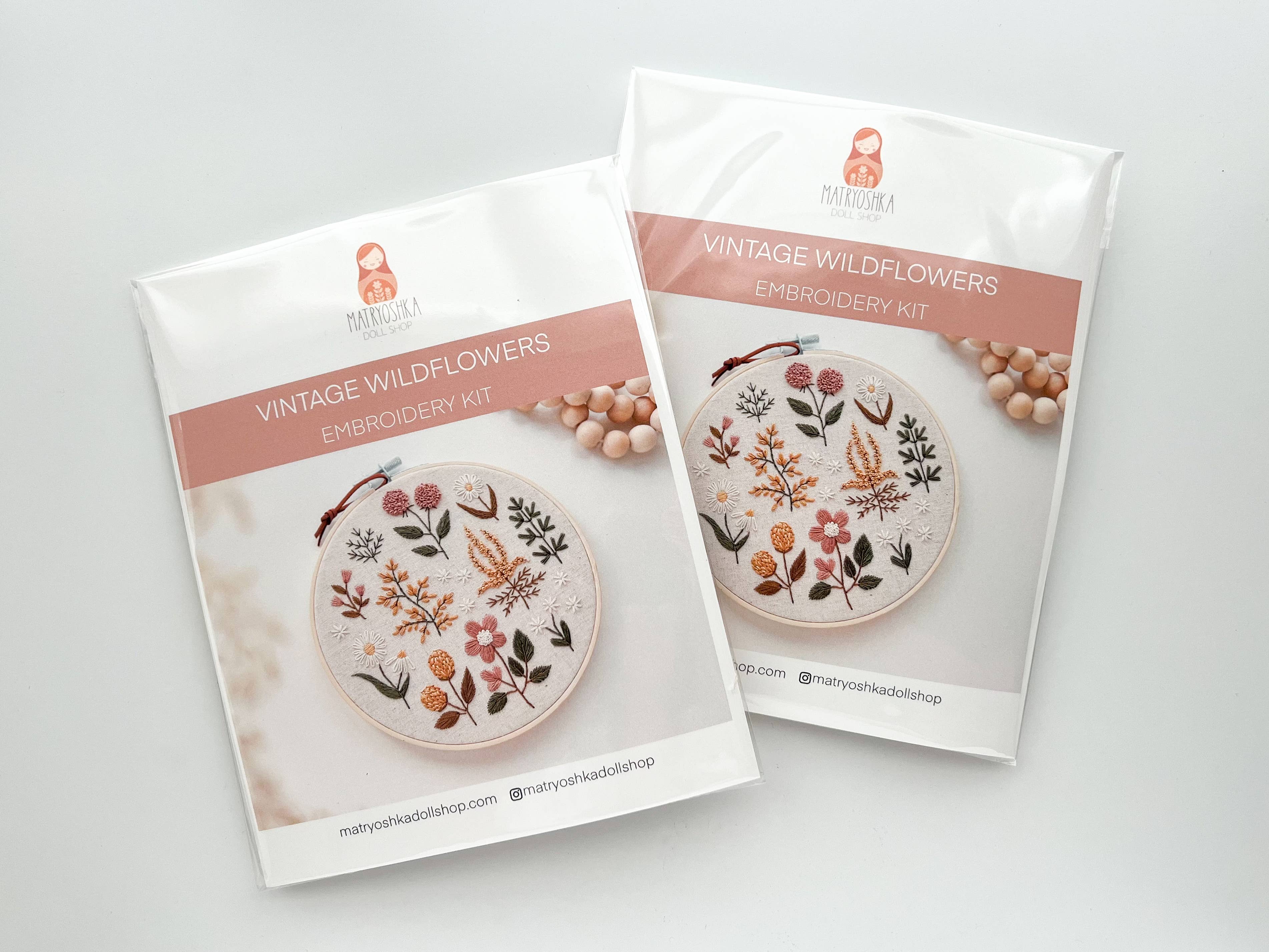 Floral Embroidery DIY Kit, modern embroidery craft kit