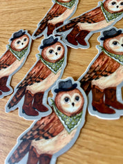 Howdy Owl Cowboy Character Vinyl Sticker